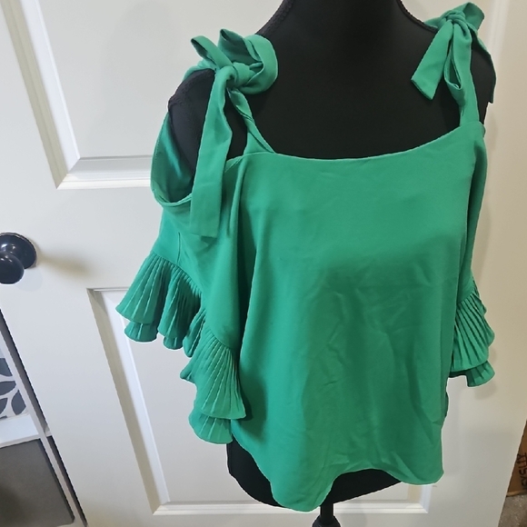 Gianni Bini Emerald Ruffle Sleeve Top - Picture 4 of 5